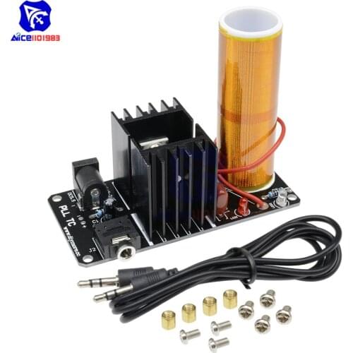 Diymore Mini Tesla Coil Plasma Speaker Stereo Module 15W DC 15 -24V with AUX Cable
