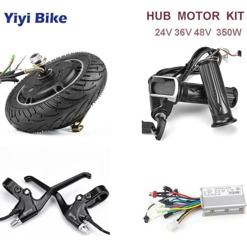 8inch 24V- 48V 350W Electric Bike DC Motor Brushless Motor Controller Hub kiti With LCD Display Throttle Brake Electric Scooter
