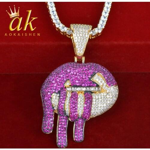 Purple Saliva Lips Shaped Pendant Hip Hop Rock Street Jewelry