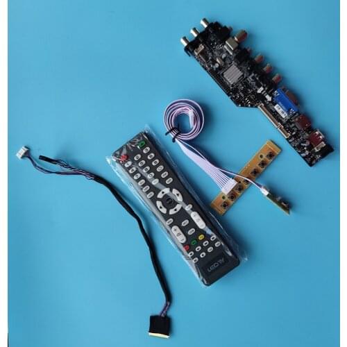 Kit For B140XW03 1366x768 DVB-T2 LED USB VGA AV TV controller board driver digital Display panel HDMI monitor remote DVB-T