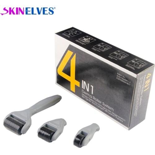 Micro Roller 4 in 1 Derma Roller Kit 300/720/1200 Pin Stainless Steel MicroNeedle Derma Roller Needle Dermaroller System