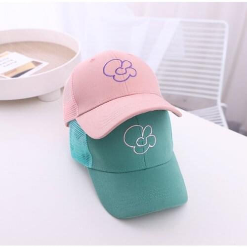 Fashion Casual Kids Boys Girls Sunhats Child Peaked Visor Hat Cap Flower Outdoor Breathable Sunprotection Mesh Summer Hat 2-8Y