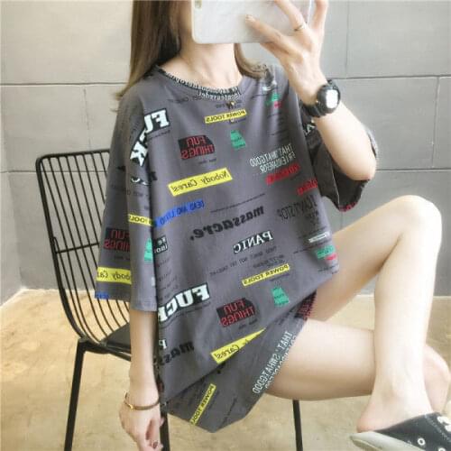2021 New Women Fashion Tops Printed Tees Loose Plus Size T-shirts Casual