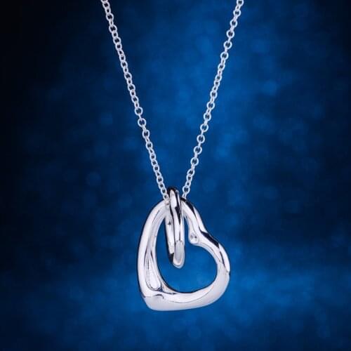 Cordiform happiness shiny silver plated Necklace 925 jewelry silver Pandant Fashion Jewelry AWTTTMSH