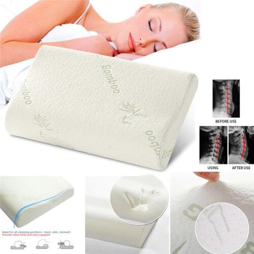 Sleeping Bamboo Memory Foam Pillow Orthopedic Pillow Latex Neck Pillow Fiber Slow Rebound Soft Pillow Massager Neck Protection