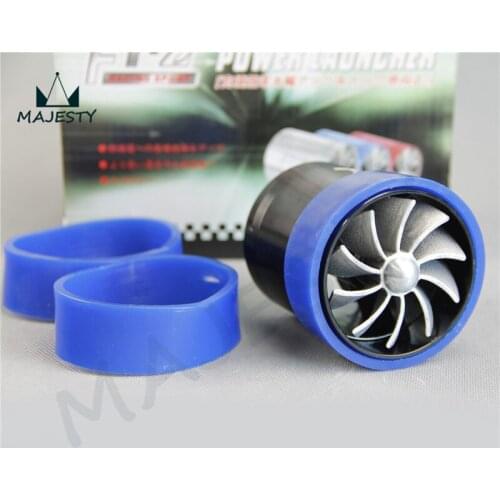 Universal Fit Turbo Fan Air Intake Fuel Saver Double Fan TURBONATOR BLACK