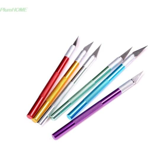 Utility Knife Metal Handle Scalpel Blade Knife Wood Paper Cutter Craft Pen Engraving Cutting Supplies DIY Stationery