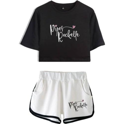 Piper Rockelle Merch two piece set Women Piper Rockelle Casual Print shorts Jumper Summer Soft Elastic Waist Creative Hot Shorts