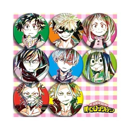 1 Sets Badge Button Brooch Pins medal Collect Cartoon Badge Decor Gifts Cosplay Anime Boku no My Hero Academia Midoriya Izuku
