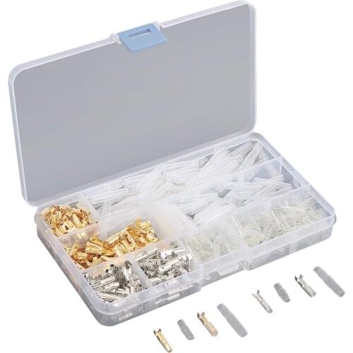 100 Sets DJ211-4A DJ221-4A 4.0 Male And Female Terminal Motorcycle Brass Bullet Connector Male & Female Terminal Kits 3.9MM 2021