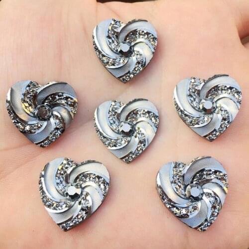 20mm Heart Resin Rhinestones For DIY Decorative Crafts 80pcs/lot -B938*4