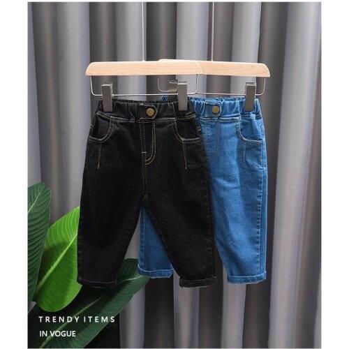 2020 Spring Kids Jeans Boys Girls Fashion solid Jeans Children Jeans for Boys Casual Denim Pants Toddler High Quality 0-4 YEARS