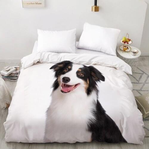 3D Duvet cover Quilt/Blanket/Comfortable Case Luxury Bedding 135 140x200 150x200 220x240 200x220 for Home animal dog snow-white