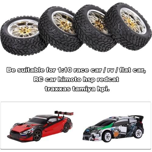 4PCS 1/10 Rubber Tire RC Racing Car Tires For HSP Redcat Traxxas Tamiya HPI RC Car Part Diameter 65mm Tires RC Parts Accessories