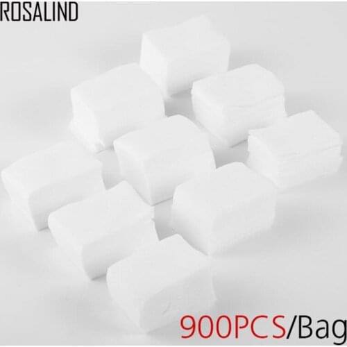 ROSALIND 900pcs Cotton Nail Tools Nail Polish Remover Wipes Nail Art Tips Manicure Clean Wipes Lint-free Pads Paper 20#819