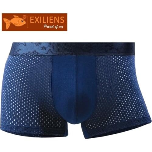 EXILIENS Brand New Men Boxer Mesh Mens Boxers Underwear Cueca Masculina Ropa Interior Hombre Calzoncillos Slip Sous Size L-4XL