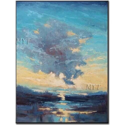 Unframe Large High Quality Handmade Oil Painting Handpainted Abstract Modern Canvas painting Home Decor Sea View Palette Picture
