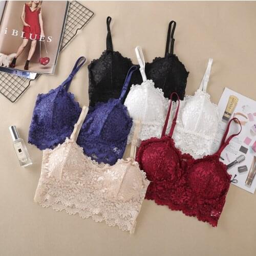 Bras For Women Lace Breast Pad Wrap Chest Ladies Sexy Seamless Wire Free Bra Beauty Back Camisole Tube Top Bralette Underwear