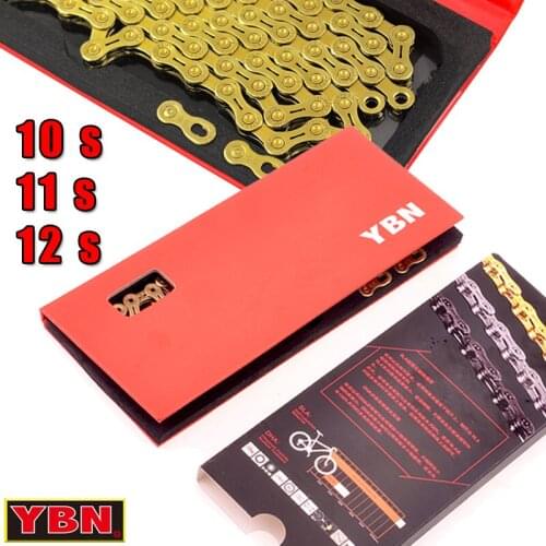Free Shipping YBN X12L x10 x10sl x9sl x11sl bicycle chain 9 10 11s gold mountain road bike sram SHIMANO 116 length