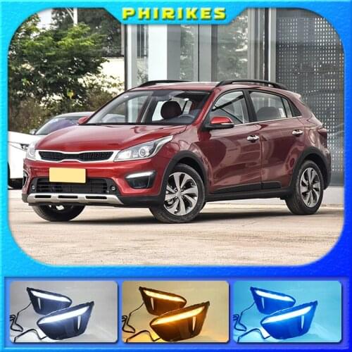 For KIA RIO X-Line 2018 Daytime Running Lights Car 12V DRL Day Lights Lamp Highlight Auto Driving DRL Super Bright