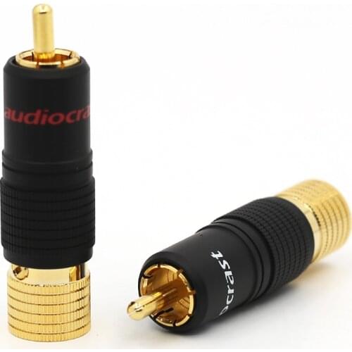 Hi-End Gold Plated Screw Locking RCA Plug Audio Cable Speaker Connector Lockable adjustable