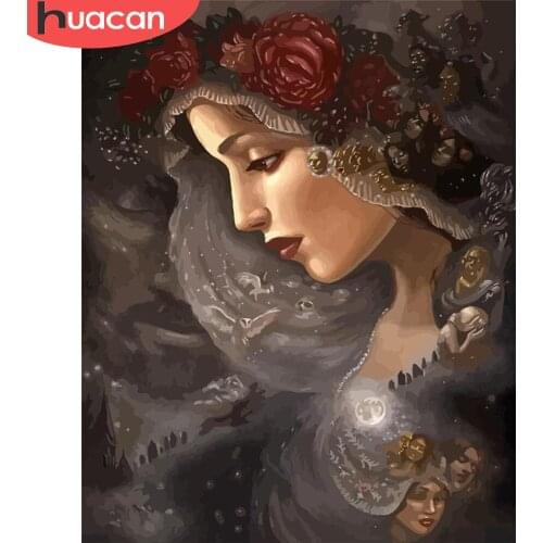 HUACAN Painting By Numbers Girl DIY Pictures By Number Figure Kits Drawing On Canvas Hand Painted Paintings Art Gift Home Decor