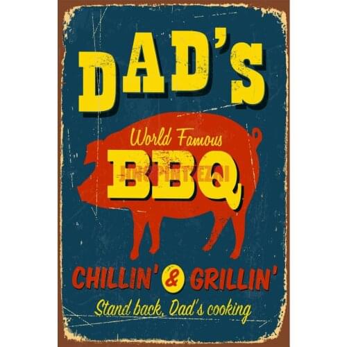 Personality Retro Dad Barbecue World Famous Bar Pub Home Decor Garage Vintage Trick Car Decal Decoration Laptop