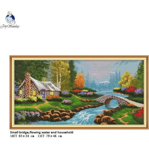 Joy Sunday Small Bridge,flowing Water and Household Counted Cross-stitch 11CT 14CT Cross Stitch Kits Embroidery Needlework