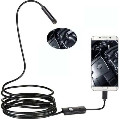 5.5mm lens Endoscope Inspection Camera 1-2M Soft Cable Led light Waterproof Android Borescopes Car Repair PC USB Mini Camera