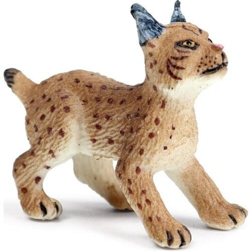 Little Lynx Animal Figure Collectible Toys Wild Animal Cognition Action Figures Kids Plastic Model Toys