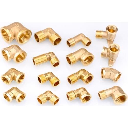 1/2" 3/4" 1" Female x Male Thread 45/90 Deg Brass Elbow Pipe Fitting Connector Equal / Reduced Coupler For Water Fuel Copper