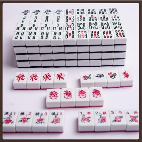 Pink Malaysia Mahjong For Three People Waterproof High Quality Resin Professional Family Games Casual Brettspiel Accessories