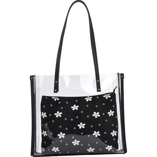 Fashion designer Shoulder Beach Bags Retro Casual Women Totes Shopper bags Female Leather Transparent Handbag for Women 2021