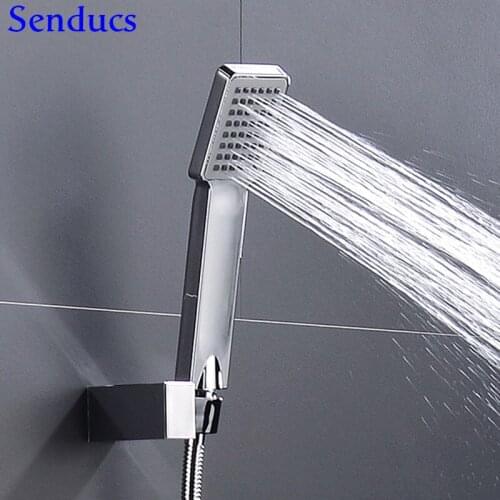 Senducs Chrome Bathroom Hand Shower Quality ABS Bathroom Hand Shower Head Filter Newly Design Water Saving Hand Shower Filter