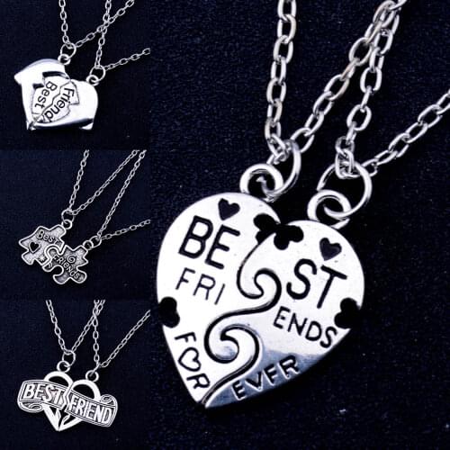 Delicate Puzzle Broken Heart Pendant Best Friends Forever Necklace BFF Friendship Chain Jewelry Charms Men Women Necklaces Gift
