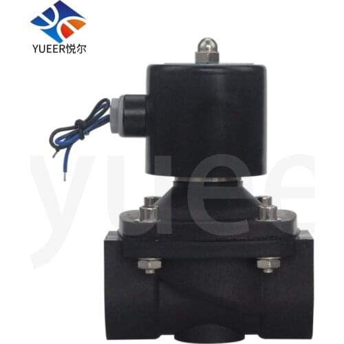 Normally Closed Two Way AC220V DC24V DN40 DN50 Direct Acting Plastic Water Air Oil Valves