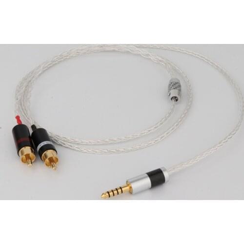 New 8Cores 100% Pure Silver Audio Upgrade Cable Replacement for Digital Audio Player NW-WM1A, NW-WM1Z to 2RCA Male Plug