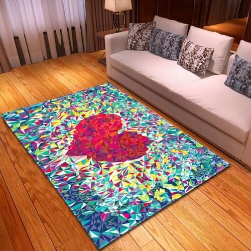 New heart-shaped carpet decoration wedding room carpet living room bedroom carpet printing 3D romantic carpet