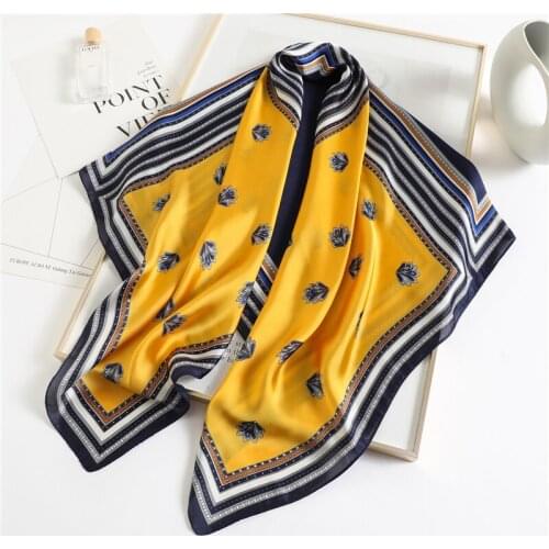 New Square Scarf for Women Large Shawl Hijab Foulard Neckerchief Neck Scarves Fashion Female Headband Pashmina Summer 2021