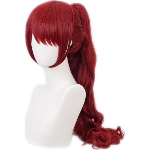 Anime THE ROYAL Persona 5 Yoshizawa Kasumi Long Red Cosplay Wig Synthetic Hair Halloween Party Wigs For Women Peruca Adult Props