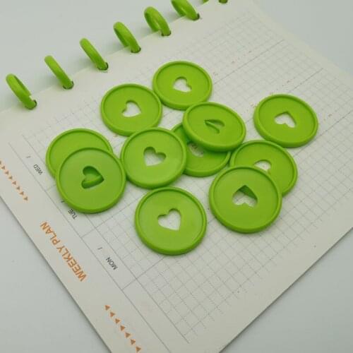 100PCS 35MM Plastic Binding Ring Green Notebook Mushroom Hole Loose Leaf Binding Disc DIY Mushroom Button Office Supplies