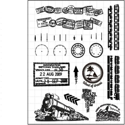 Train Postage stamp Clear Stamps Silicone Seal for DIY Scrapbooking Card Rubber Stamps Making Photo Album Handemade Crafts Decor