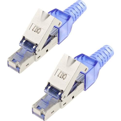 CAT7 rj45 Connector Toolless Ethernet Plug Rj 45 Connecteur CAT 7 Shielded 10G Networking Crimp Modular Plug Zinc Alloy Metal