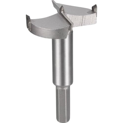 Uxcell 1pcs 9mm 10mm Hex Shank Carbide Hinge Boring Forstner Drill Bit 40mm-80mm Dia For Drilling Holes Gray