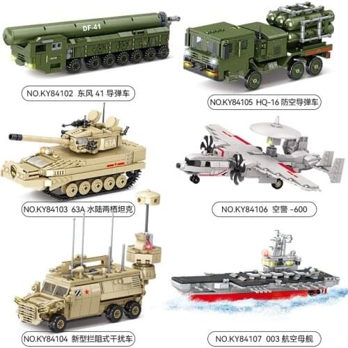 Military Series Tank Fighter Aircraft Carrier Missile car Building Blocks Military vehicle Bricks 3D Model Toy For Children Gift