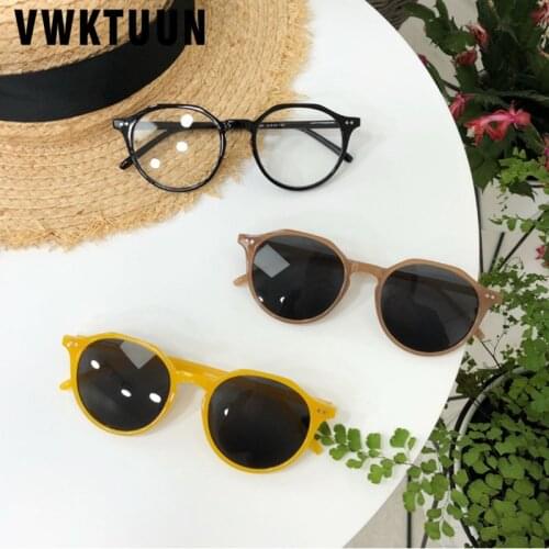 VWKTUUN Round Glasses Frame Women Eyeglasses Frame Men Optical Glasses Frame Vitange Sunglasses Computer Anti Blue Light Glasses
