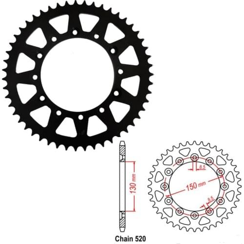 Motorcycle Rear Sprocket 520 40T 41T 42T 43T 47T 48T 50T 51T For Honda XL-X350 XL500 XL600 XR350 XLR200 CB250 NS250 NSR250 WR250