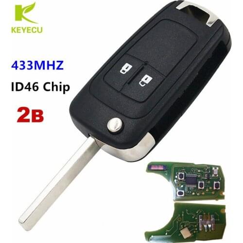 KEYECU Replacement Flip Remote Key Fob 2Button 433MHZ ID46 Chip for Opel/Vauxhall Insignia Astra J Zafira C Mokka ADAM 5WK50079