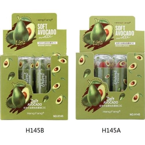 12pcs/lot Cosmetic Spring And Summer Matte Lipstick Avocado Velvet Jelly Non-stick Color Changing Lipstick Makeup droshipping