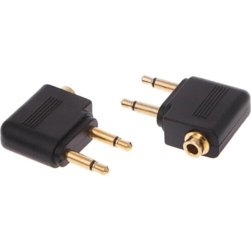 2 Pcs Gold Plated 3.5mm 2 Male To 1 Female Headphone Jack Socket Audio Adapter